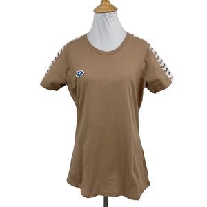 Arena T Shirt Womens M Medium Caramelo White Cotton Team Short Sleeve Top